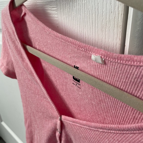 pink button up crop top from pacsun - Picture 3 of 3